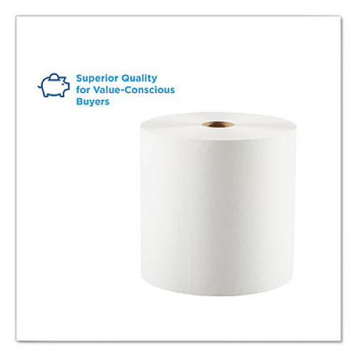 Georgia Pacific Professional Pacific Blue Basic Recycled Nonperforated Paper Towel Rolls, 1-Ply, 7.78 x 1,000 ft, White, 6 Rolls/Carton (26100)