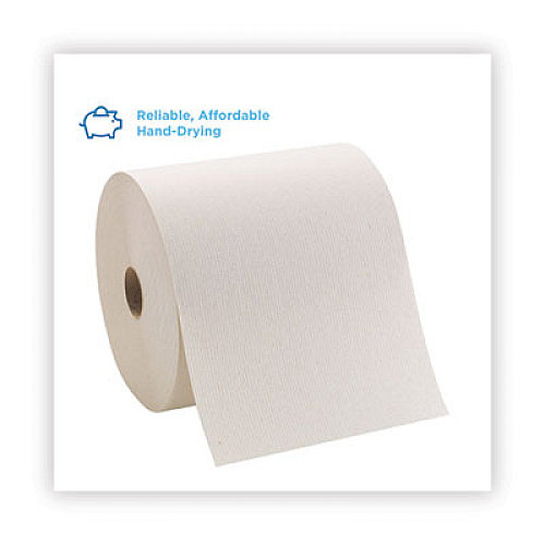 Georgia Pacific Professional Pacific Blue Basic Recycled Nonperforated Paper Towel Rolls, 1-Ply, 7.78 x 800 ft, Brown, 6 Rolls/Carton (26301)