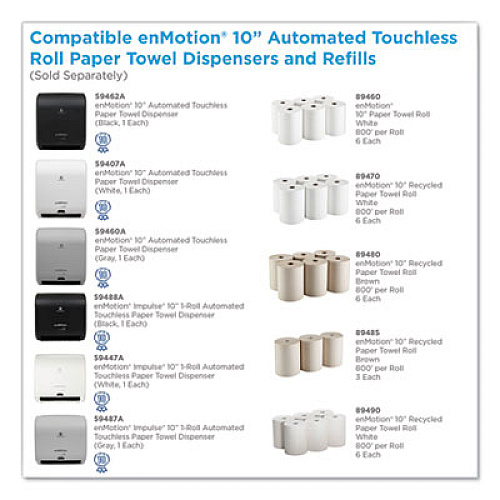 Georgia Pacific Professional enMotion Impulse 10 Automated Towel Dispenser, 9.25 x 14.6 x 14, White (59447A)