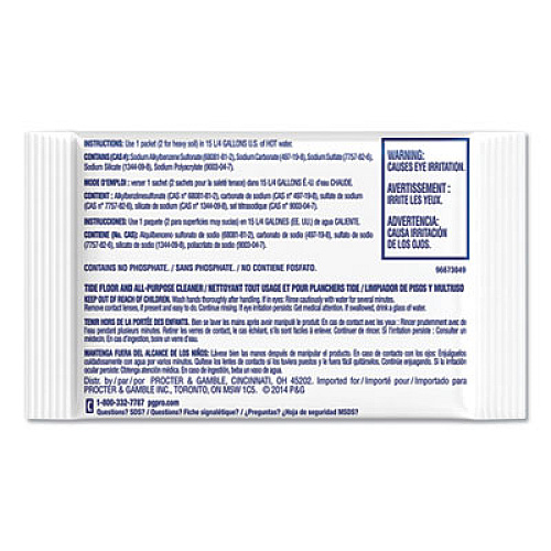 Tide Professional Floor and All-Purpose Cleaner, 1.5 oz Packets, 100/Carton (02370)