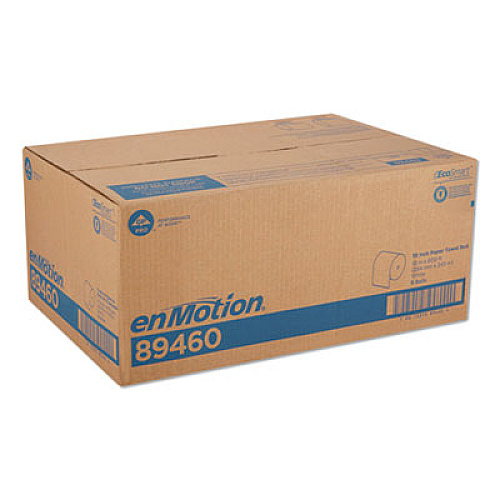 Georgia Pacific Professional enMotion Paper Towel High Capacity Rolls, 1-Ply, 10" x 800 ft, White, 6 Rolls/Carton (89460)