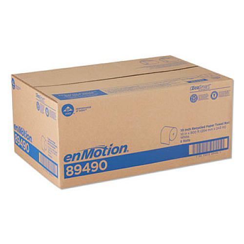 Georgia Pacific Professional enMotion High Capacity Paper Towel Rolls, 1-Ply, 10" x 800 ft, White, 6 Rolls/Carton (89490)