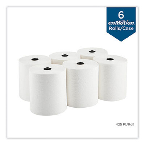 Georgia Pacific Professional enMotion Paper Towels, 1-Ply, 8.25" x 420 ft, White, 6 Rolls/Carton (89410)