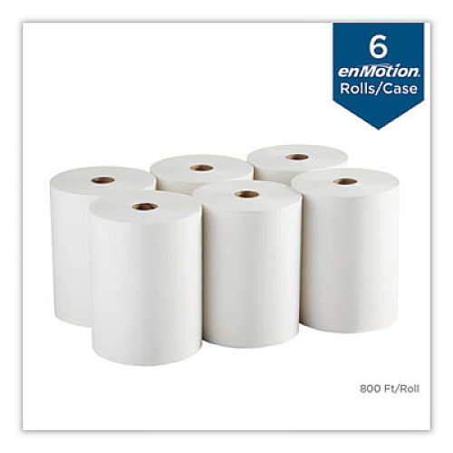 Georgia Pacific Professional enMotion High Capacity Paper Towel Rolls, 1-Ply, 10" x 800 ft, White, 6 Rolls/Carton (89490)