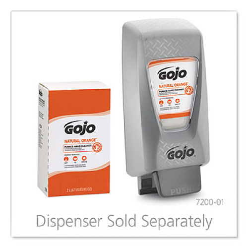 GOJO NATURAL ORANGE Pumice Hand Cleaner Refill, Citrus Scent, 2,000 mL, 4/Carton (7255)
