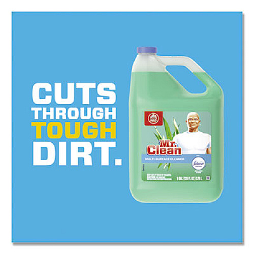 Mr. Clean Multipurpose Cleaning Solution with Febreze,128 oz Bottle, Meadows and Rain Scent, 4/Carton (23124CT)