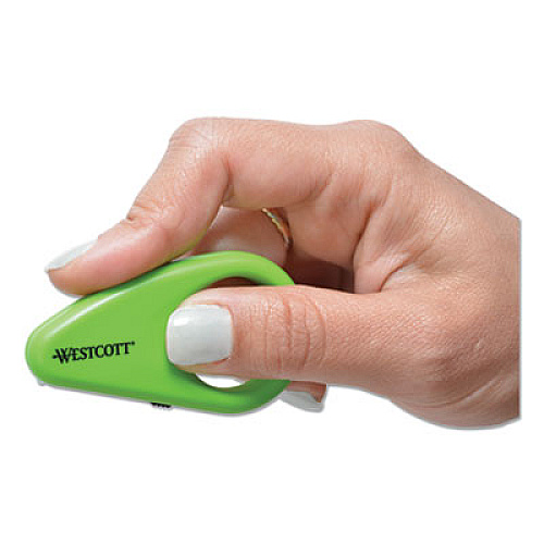 Westcott Compact Safety Ceramic Blade Box Cutter, 2.25", Fixed Blade, Green (16473)