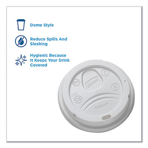 Dixie RECLOSABLE LIDS FOR 12 AND 16 OZ HOT CUPS, WHITE, 100 LIDS/PACK, 10 PACKS/CARTON (TP9542CT)