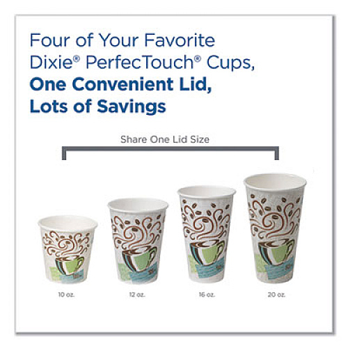 Dixie RECLOSABLE LIDS FOR 12 AND 16 OZ HOT CUPS, WHITE, 100 LIDS/PACK, 10 PACKS/CARTON (TP9542CT)