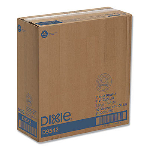 Dixie RECLOSABLE LIDS FOR 12 AND 16 OZ HOT CUPS, WHITE, 100 LIDS/PACK, 10 PACKS/CARTON (TP9542CT)