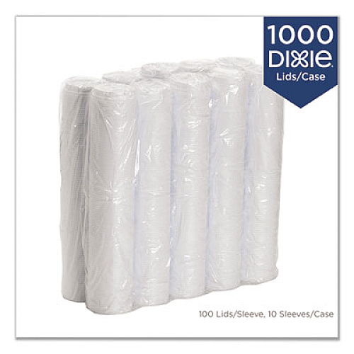 Dixie RECLOSABLE LIDS FOR 12 AND 16 OZ HOT CUPS, WHITE, 100 LIDS/PACK, 10 PACKS/CARTON (TP9542CT)