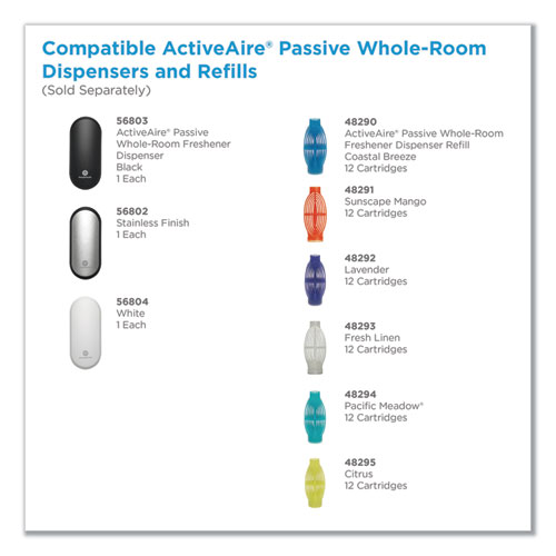 Georgia Pacific Professional Activeaire Passive Whole-Room Freshener, Coastal Breeze, Gel, 12/carton (48290)