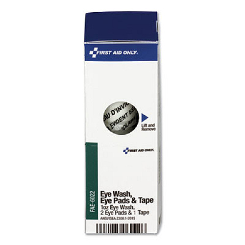 First Aid Only SmartCompliance Eyewash with Eyepads and Adhesive Tape Refill, 4 Pieces (FAE6022)