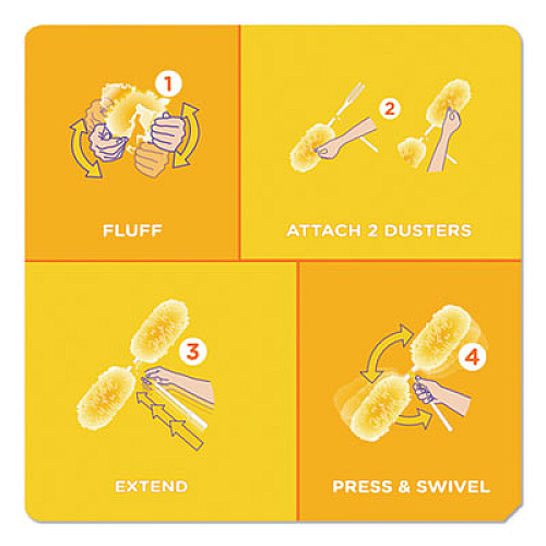 Swiffer Heavy Duty Dusters with Super Extender Handle, 6 ft Handle, 1 Handle/4 Dusters, 4/Carton (77326)
