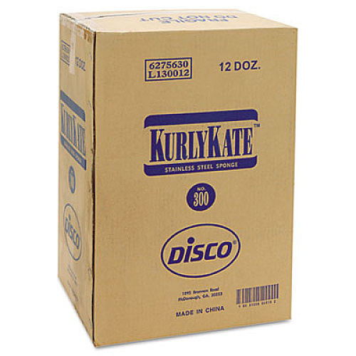 Kurly Kate Stainless Steel Scrubbers, Medium, 3.5 x 3.5, Steel Gray, 12/Pack, 12 Packs/Carton (300)