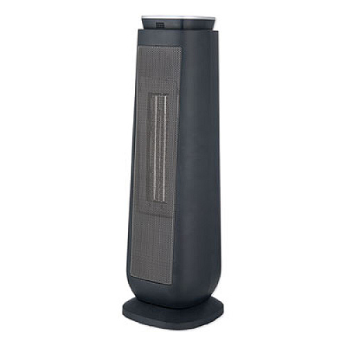 Alera Ceramic Heater Tower with Remote Control, 7.17" x 7.17" x 22.95", Black (ALEHECT24)