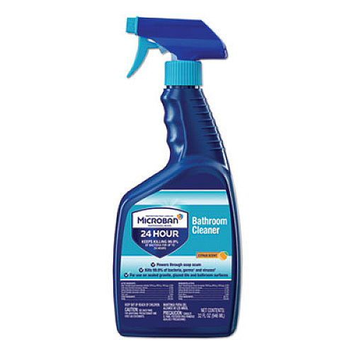 Microban 24-HOUR DISINFECTANT BATHROOM CLEANER, CITRUS, 32 OZ SPRAY BOTTLE, 6/CARTON (30120CT)