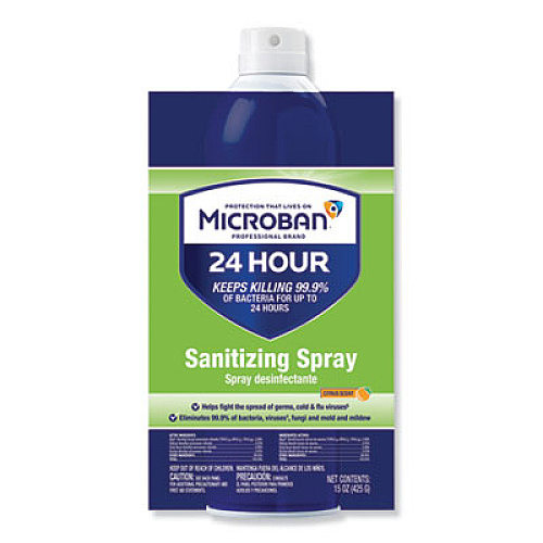 Microban 24-Hour Disinfectant Sanitizing Spray, Citrus, 15 oz Aerosol Spray (30130EA)
