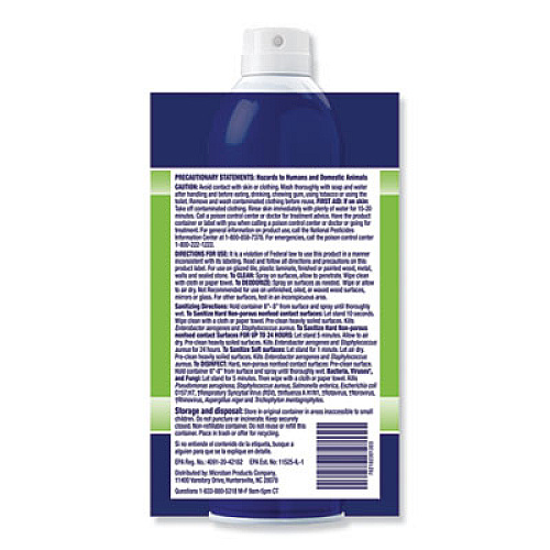 Microban 24-HOUR DISINFECTANT SANITIZING SPRAY, CITRUS, 15 OZ, 6/CARTON (30130CT)