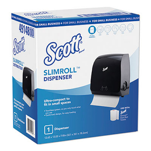 Scott Control Slimroll Manual Towel Dispenser, 12.65 x 7.18 x 13.02, Black (49148)