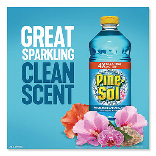 Pine-Sol Multi-Surface Cleaner, Sparkling Wave, 60 oz, 6 Bottles/Carton (40238)