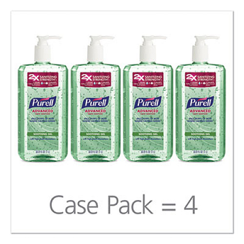 PURELL ADVANCED SOOTHING GEL HAND SANITIZER, FRESH SCENT WITH ALOE AND VITAMIN E, 1 L PUMP BOTTLE, 4/CARTON (308104CMR)