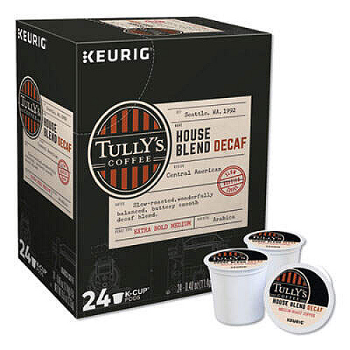 Tullys Coffee 192519 House Blend Decaf Coffee K-Cups