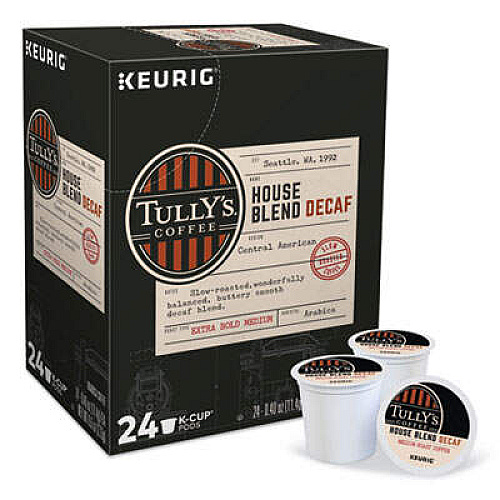 Tullys Coffee 192519CT House Blend Decaf Coffee K-Cups