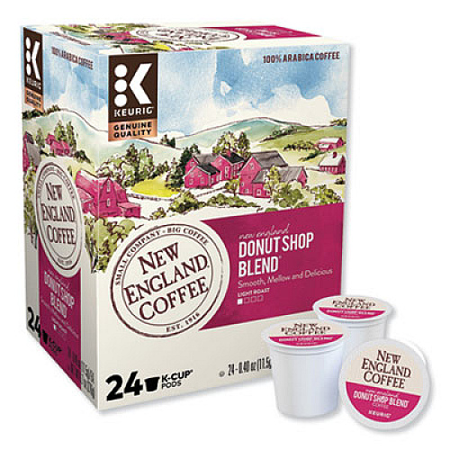 New England Coffee Donut Shop Blend K-Cup Pods, 24/Box (0038)