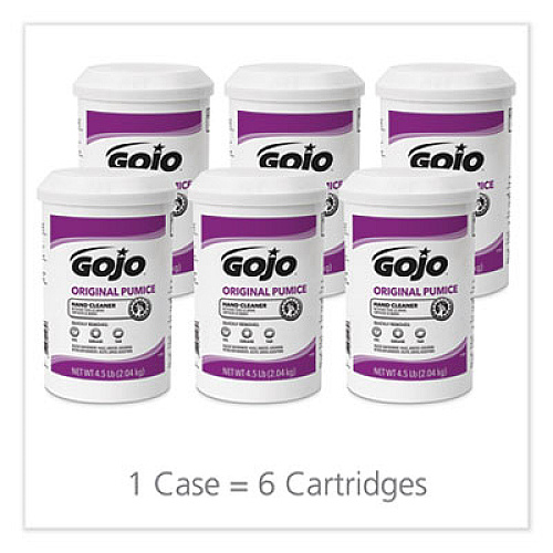 GOJO Original Pumice Hand Cleaner, Lemon, 4.5 lb Cartridge, 6/Carton (113506)