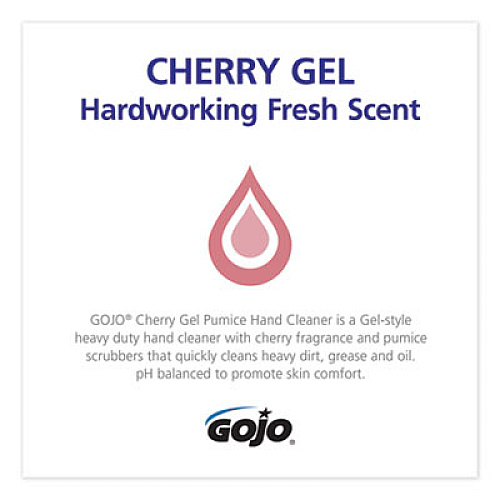 GOJO Cherry Gel Pumice Hand Cleaner Refill, Cherry Scent, 2,000 mL, 4/Carton (729004)