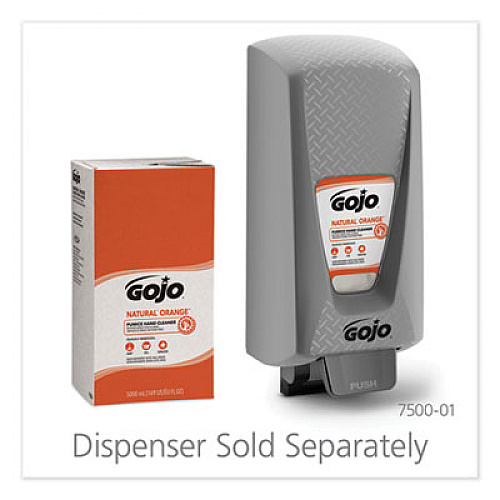 GOJO NATURAL ORANGE Pumice Hand Cleaner Refill, Citrus Scent, 5,000 mL, 2/Carton (7556)