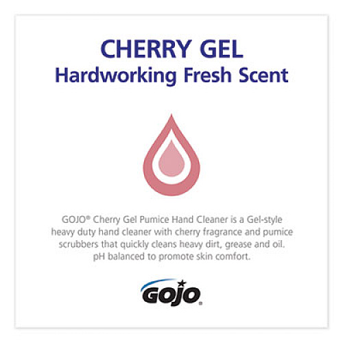 GOJO Cherry Gel Pumice Hand Cleaner, Cherry Scent, 0.5 gal, 4/Carton (235604CT)