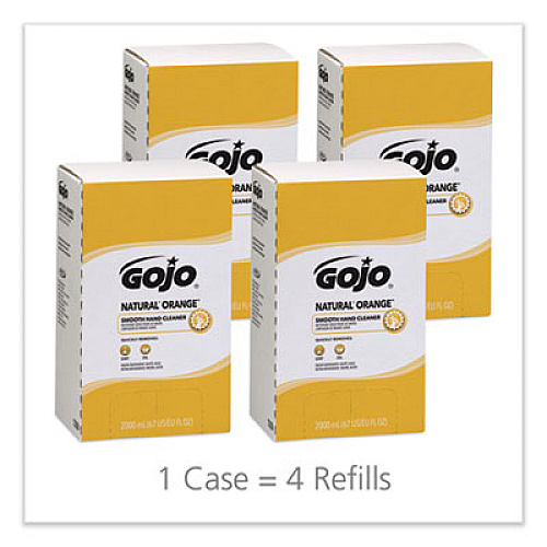 NATURAL ORANGE Smooth Hand Cleaner, Refill for GOJO PRO TDX Push-Style Dispenser, Citrus Scent, 2,000 mL, 4/Carton (7250)