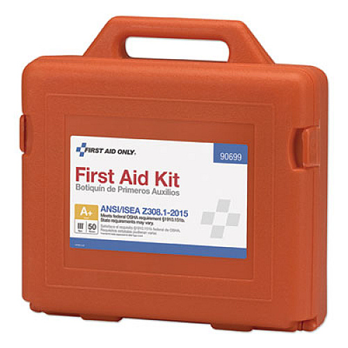 First Aid Only ANSI Class A+ First Aid Kit for 50 People, Weatherproof, 215 Pieces, Plastic Case (90699)
