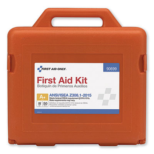 First Aid Only ANSI Class A+ First Aid Kit for 50 People, Weatherproof, 215 Pieces, Plastic Case (90699)