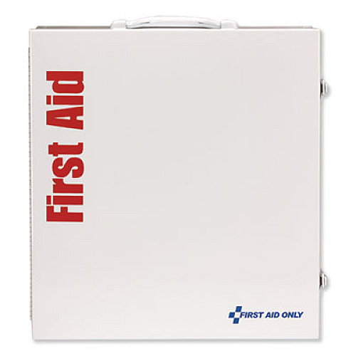 First Aid Only ANSI 2015 Compliant Industrial First Aid Kit for Up to 100 People, 676 Pieces, Metal Case (90575)