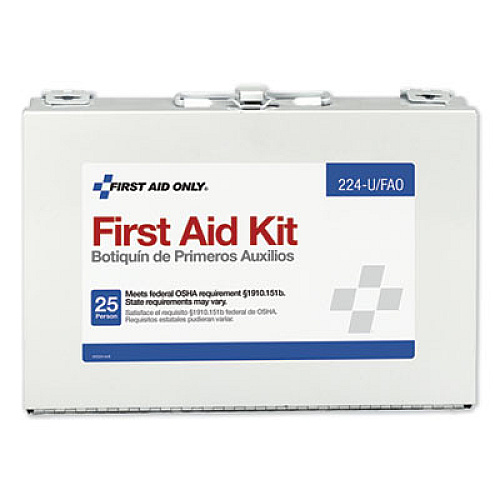 First Aid Only First Aid Kit for 25 People, 107 Pieces, OSHA Compliant, Metal Case (224U)