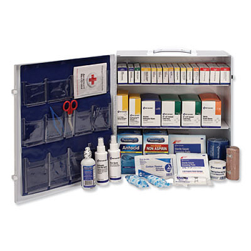 First Aid Only ANSI 2015 Compliant Industrial First Aid Kit for Up to 100 People, 676 Pieces, Metal Case (90575)