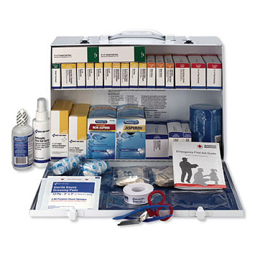 First Aid Only ANSI 2015 Compliant Industrial First Aid Kit for Up to 75 People, 446 Pieces, Metal Case (90573)