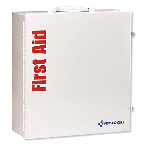 First Aid Only ANSI 2015 Compliant Industrial First Aid Kit for Up to 100 People, 676 Pieces, Metal Case (90575)