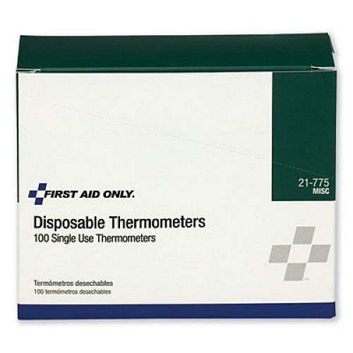 First Aid Only Disposable Forehead Thermometer, 100/Box (21775)