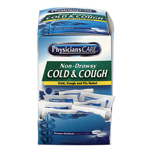 PhysiciansCare Cold And Cough Congestion Medication, Two-Pack, 50 Packs/box (90092)
