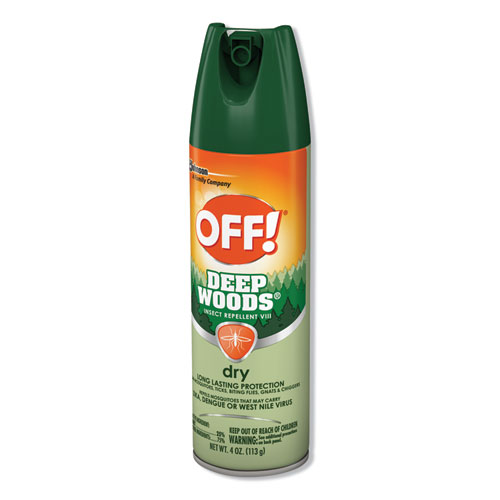 OFF! Deep Woods Dry Insect Repellent, 4oz, Aerosol, Neutral, 12/carton (616304)