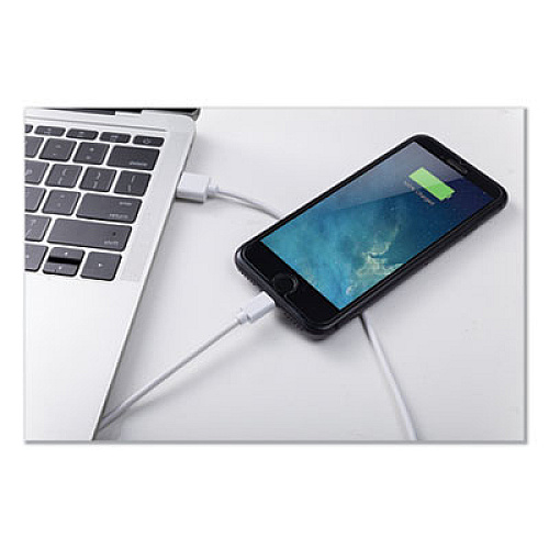 Innovera USB Apple Lightning Cable, 6 ft, White (30020)
