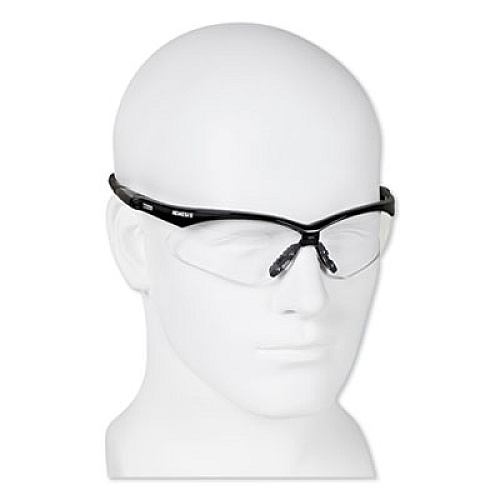 KleenGuard Nemesis Safety Glasses, Black Half Frame, Clear Dual Lens (25676)