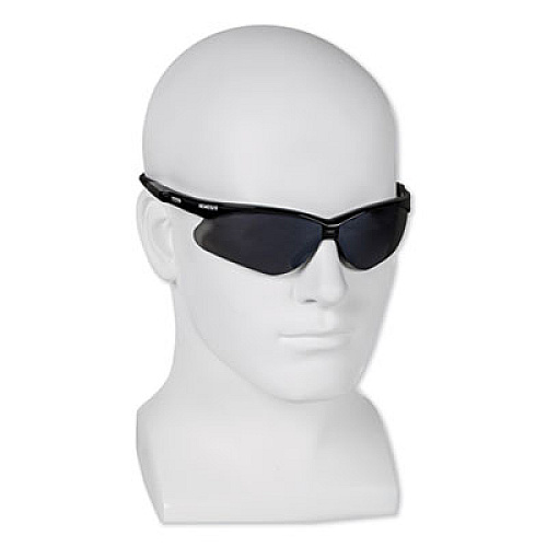 KleenGuard V30 Nemesis Safety Glasses, Black Half Frame, Mirrored Smoke Dual Lens (25688)