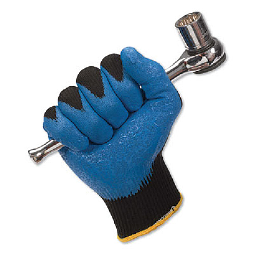 KleenGuard G40 Foam NITRILE Coated Gloves, EN388: 3121X, 9.06" Long, Medium (Size 8), Blue/Black, 12 Pairs (40226)