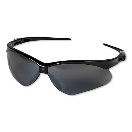 KleenGuard V30 Nemesis Safety Glasses, Black Half Frame, Mirrored Smoke Dual Lens (25688)
