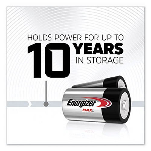 Energizer MAX Alkaline D Batteries, 1.5 V, 2/Pack (E95BP2)